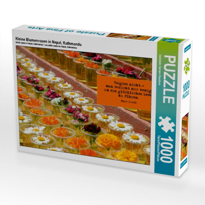 Kleine Blumenvasen in Nepal, Kathmandu 1000 Teile Puzzle quer - CALVENDO Foto-Puzzle'
