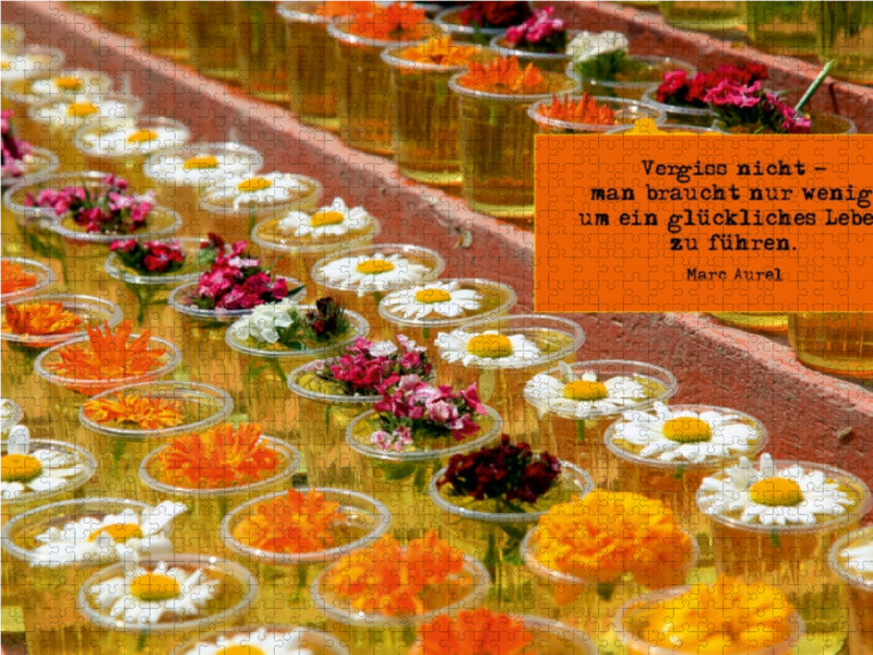 Kleine Blumenvasen in Nepal, Kathmandu 1000 Teile Puzzle quer - CALVENDO Foto-Puzzle'
