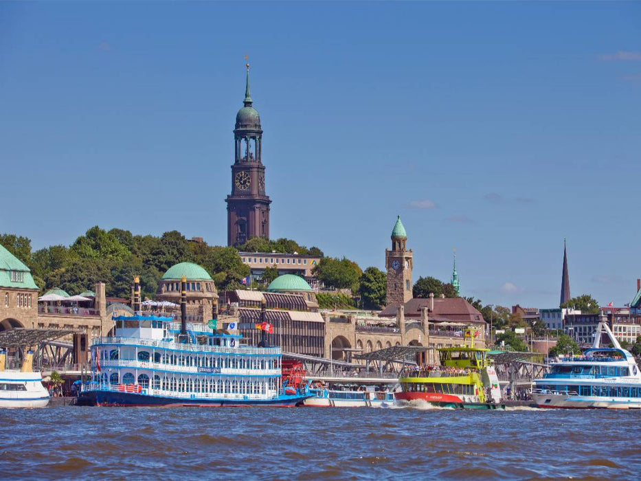 HAMBURG Landungsbrücken und Michel - CALVENDO Foto-Puzzle'
