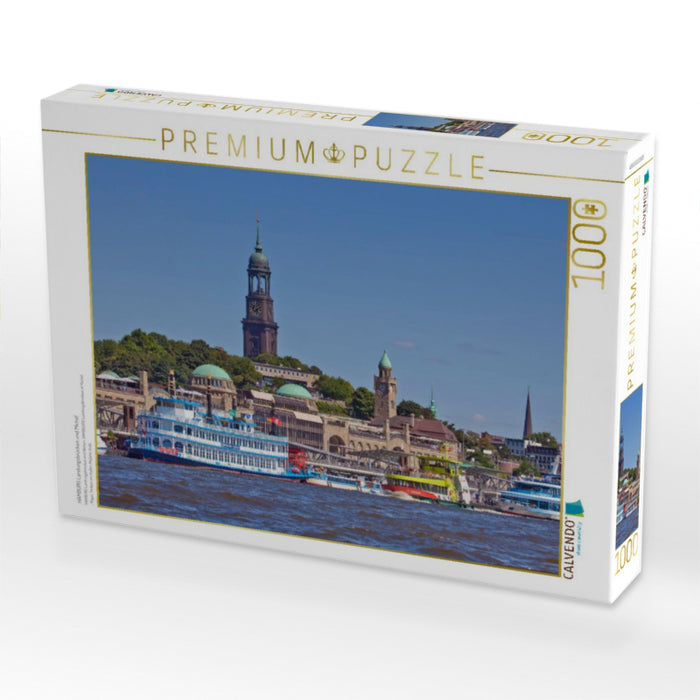 HAMBURG Landungsbrücken und Michel - CALVENDO Foto-Puzzle'