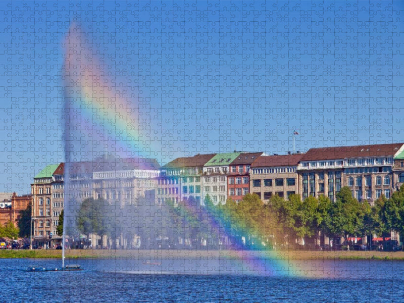 HAMBURG Alsterfontäne - CALVENDO Foto-Puzzle'