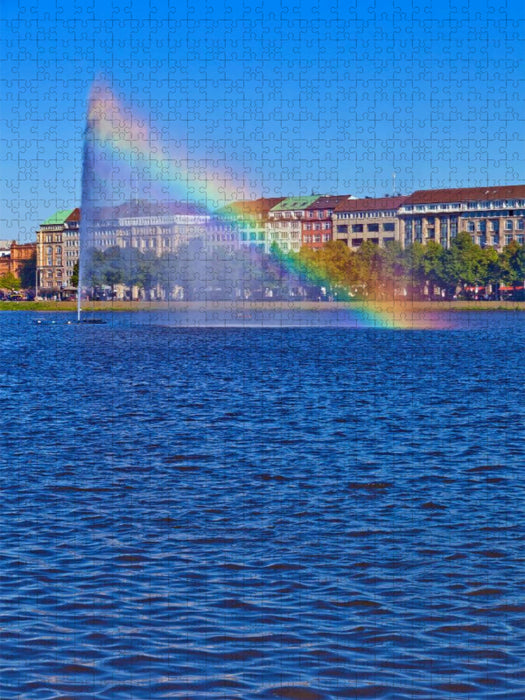 HAMBURG Alsterfontäne - CALVENDO Foto-Puzzle'