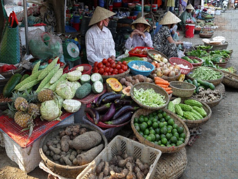 Obst und Gemüsemarkt mit bunter Auswahl - CALVENDO Foto-Puzzle'