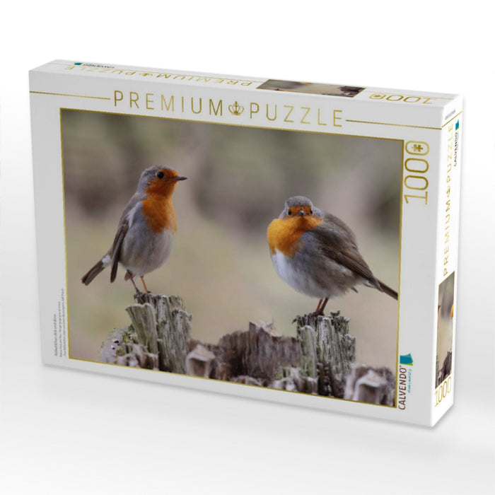 Rotkehlchen dick und dünn - CALVENDO Foto-Puzzle'