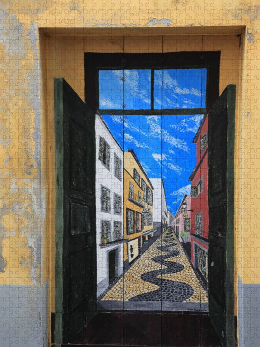 bemalte Türe in Funchal - CALVENDO Foto-Puzzle'