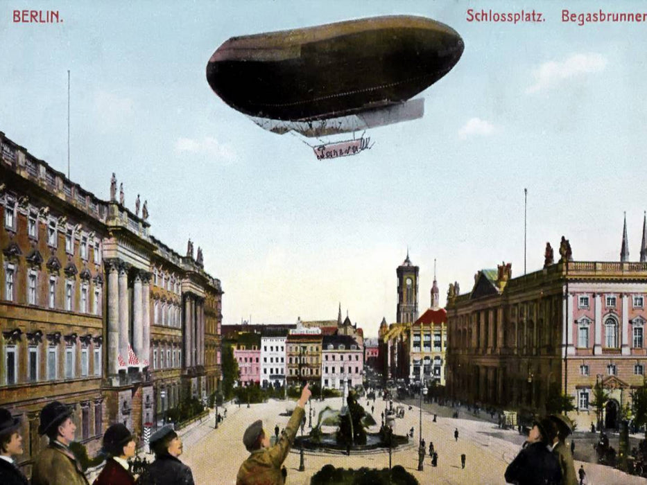 Berliner Schlossplatz mit Parseval-Luftschiff 1909 - CALVENDO Foto-Puzzle'