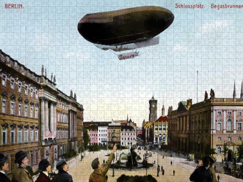 Berliner Schlossplatz mit Parseval-Luftschiff 1909 - CALVENDO Foto-Puzzle'
