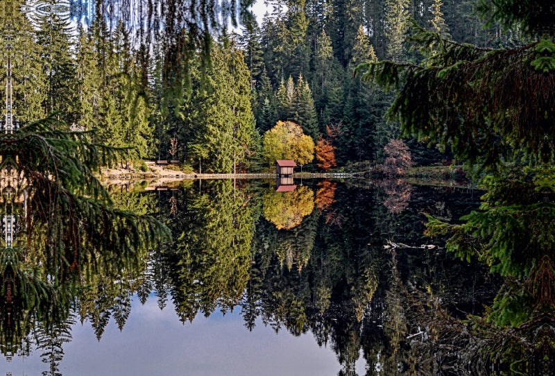 Premium Textil-Leinwand Der Glaswaldsee bei Bad Peterstal