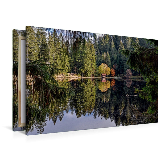 Premium Textil-Leinwand Der Glaswaldsee bei Bad Peterstal