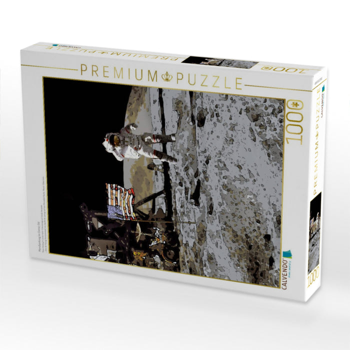 Mondlandung im Comic-Stil - CALVENDO Foto-Puzzle'