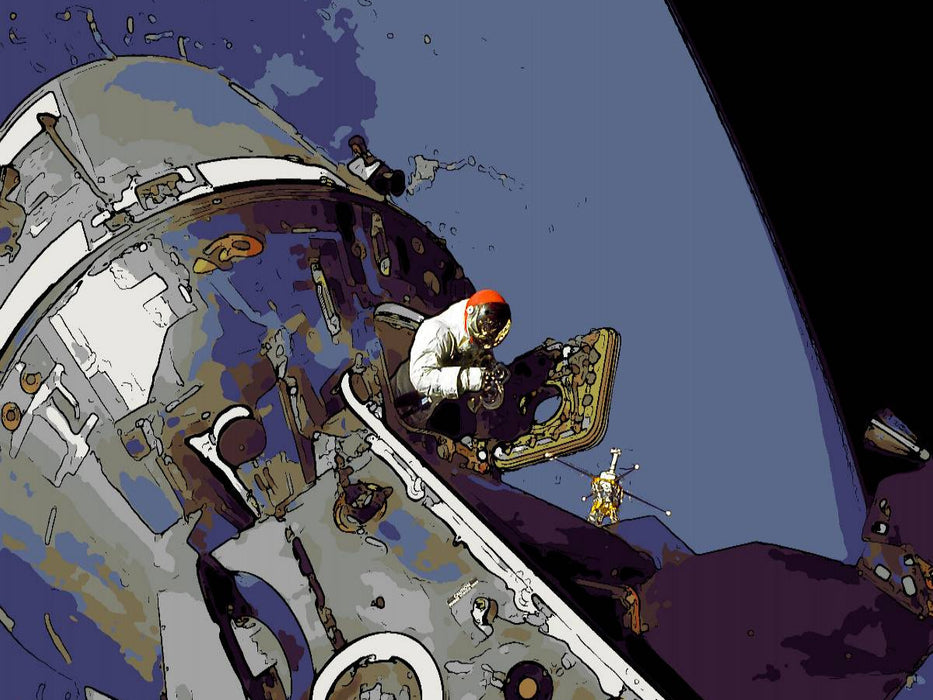 Mondlandung im Comic-Stil - CALVENDO Foto-Puzzle'