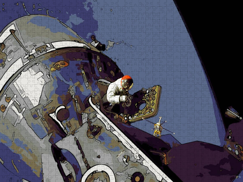 Mondlandung im Comic-Stil - CALVENDO Foto-Puzzle'