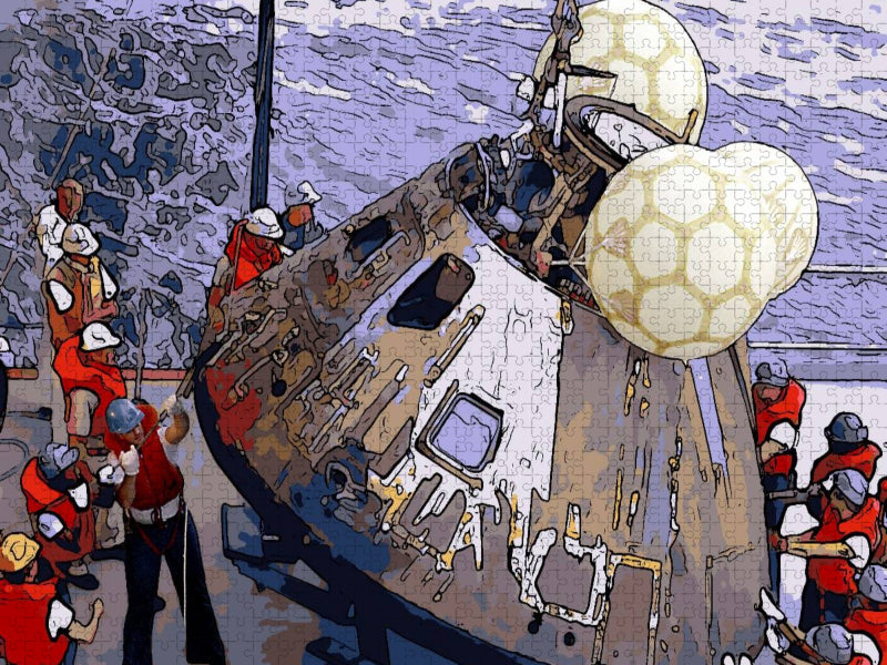 Mondlandung im Comic-Stil - CALVENDO Foto-Puzzle'