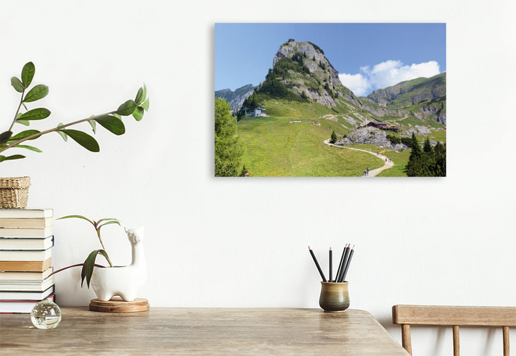 Premium textile canvas Premium textile canvas 75 cm x 50 cm landscape Gschöllkopf in the Rofan Mountains. Tyrol/Austria 