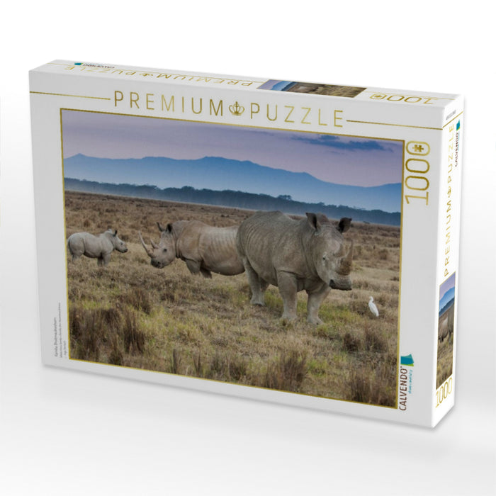 Familie Breitmaulnashorn - CALVENDO Foto-Puzzle'
