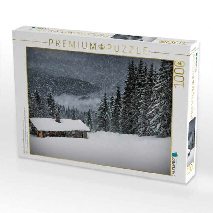 Wintermärchen HEMMERSUPPENALM II (schwarz) - CALVENDO Foto-Puzzle'