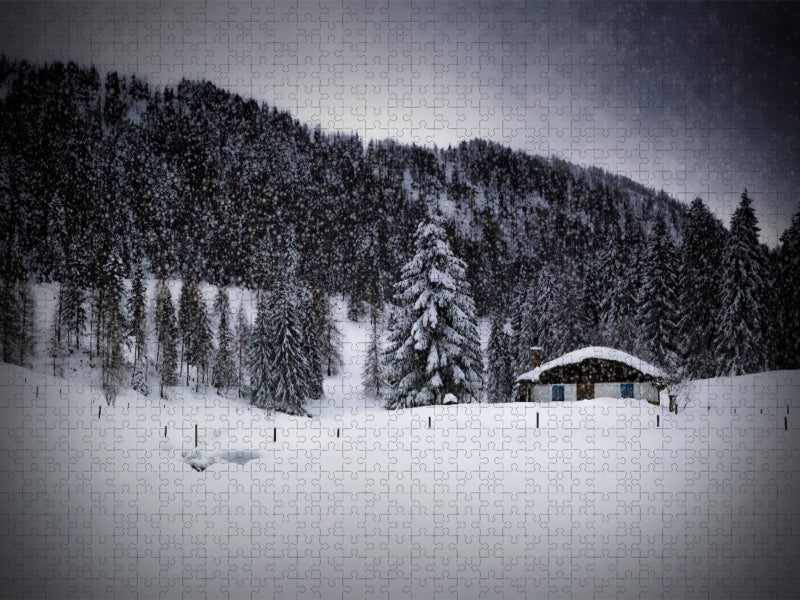 Wintermärchen HEMMERSUPPENALM VIII (schwarz) - CALVENDO Foto-Puzzle'