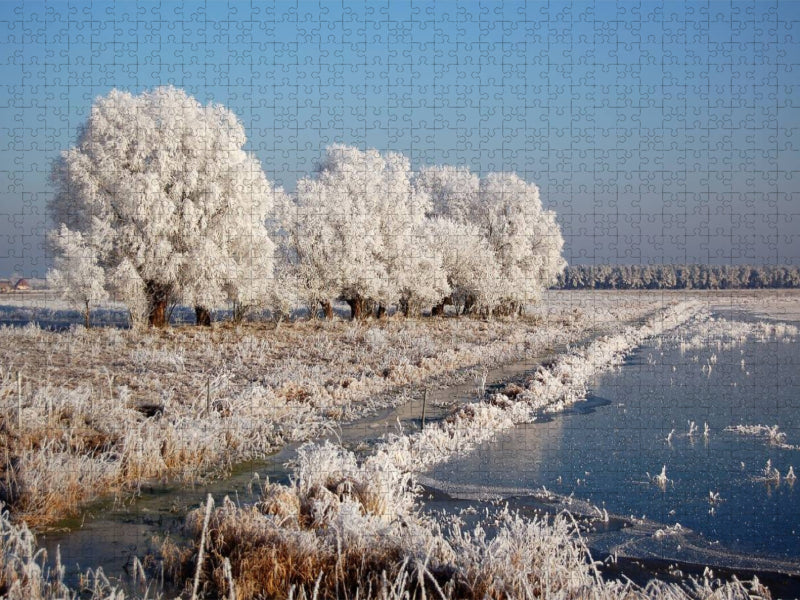 Raureifwetter im Havelland - CALVENDO Foto-Puzzle'