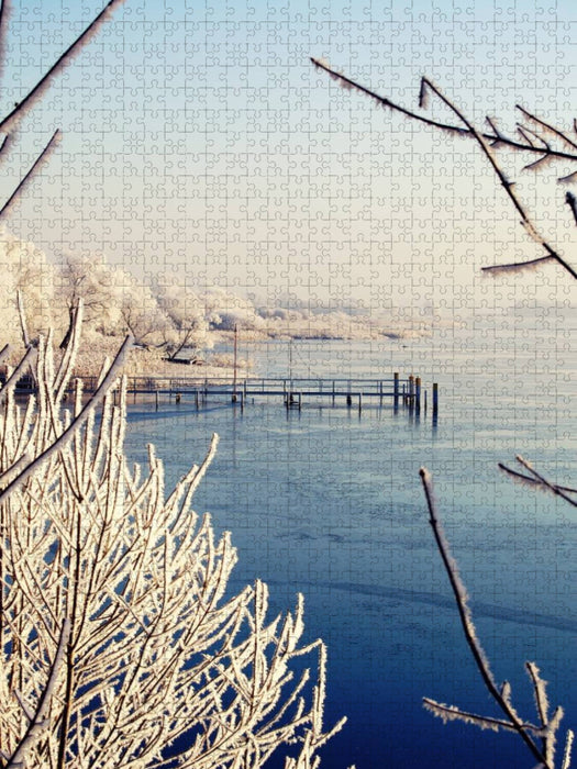 Winter am Hohennauener See im Havelland - CALVENDO Foto-Puzzle'