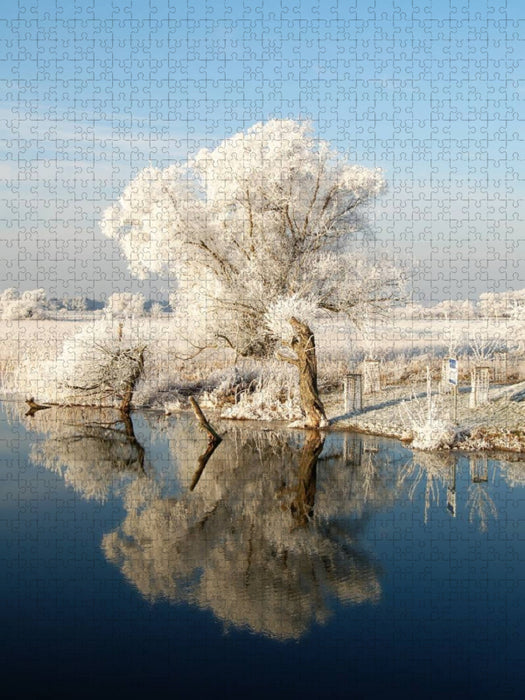 Havel bei Gülpe im Havelland. Winterlandschaft. - CALVENDO Foto-Puzzle'