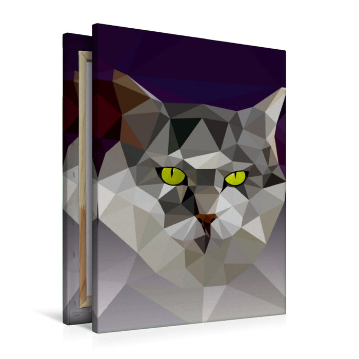 Premium Textil-Leinwand Katze