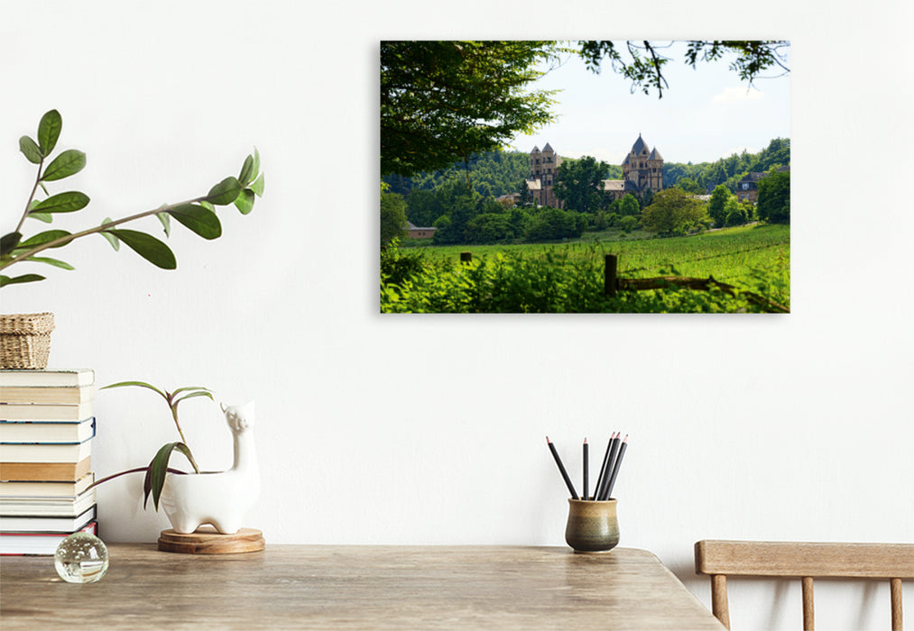 Premium textile canvas Premium textile canvas 75 cm x 50 cm landscape natural landscape Laacher See 