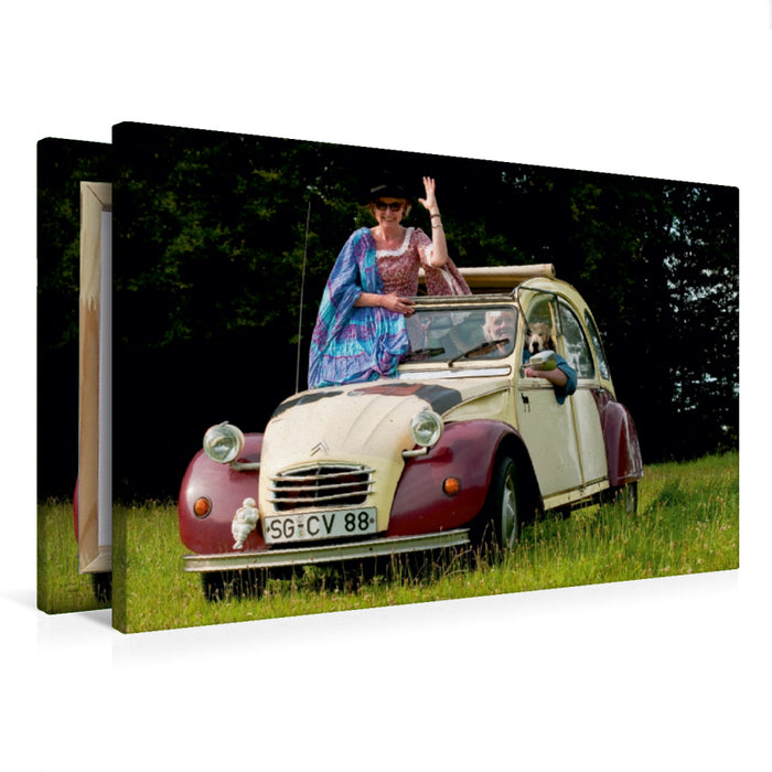 Premium Textil-Leinwand Happy day