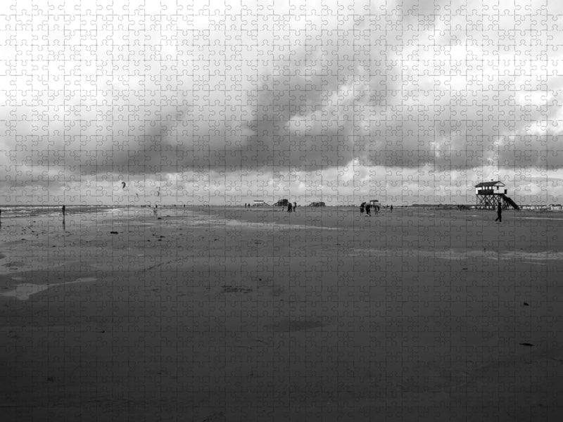 Pfahlbauten am Strand - CALVENDO Foto-Puzzle'