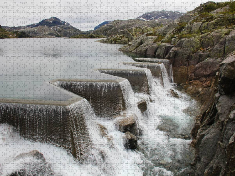 Staudamm in Norwegen - CALVENDO Foto-Puzzle'