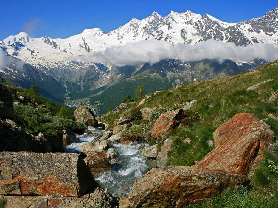 Kreuzboden mit Mischabelgruppe - CALVENDO Foto-Puzzle'