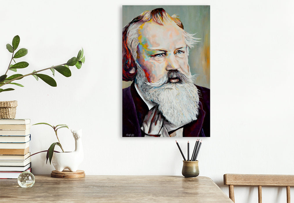 Premium Textil-Leinwand Premium Textil-Leinwand 80 cm x 120 cm  hoch J. Brahms (1833-1897)