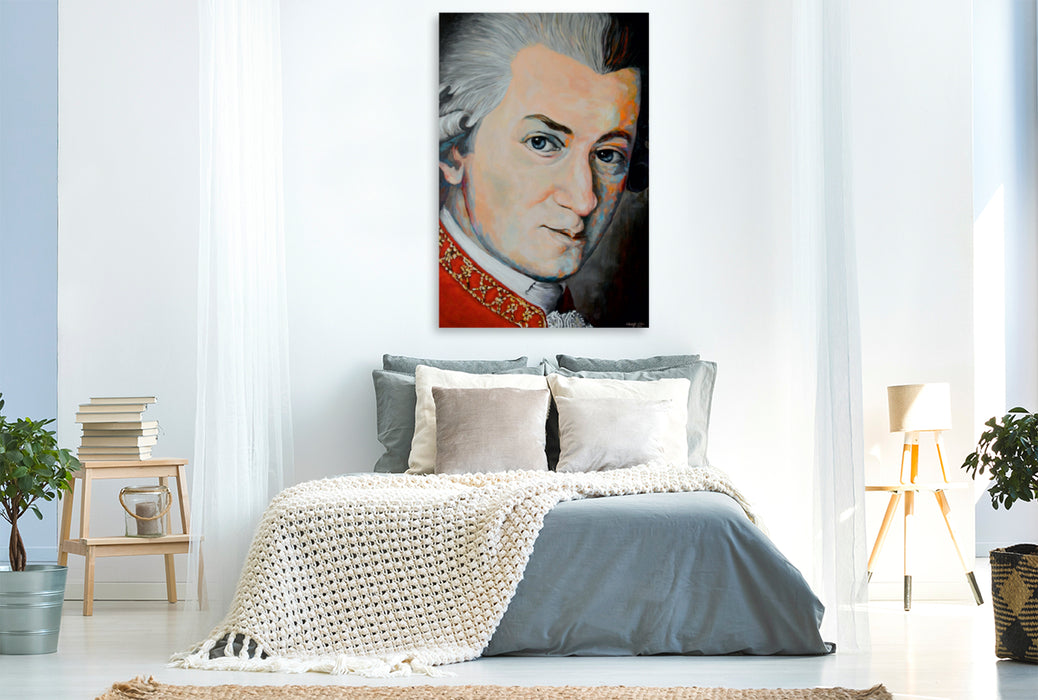 Premium Textil-Leinwand Premium Textil-Leinwand 80 cm x 120 cm  hoch Amadeus Mozart (1756-1791)