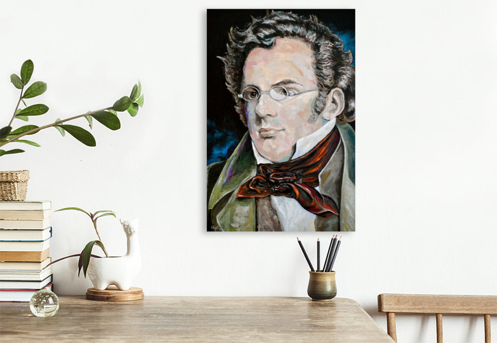 Toile textile haut de gamme Toile textile haut de gamme 80 cm x 120 cm de haut Franz Schubert 