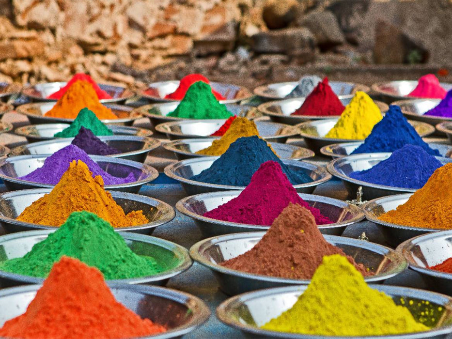 Marktstand mit Farbpulvern - Indien - CALVENDO Foto-Puzzle'