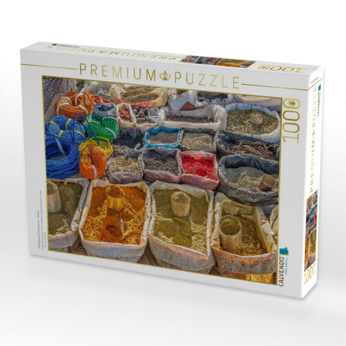 Marktstand mit Gewürzren - Jemen - CALVENDO Foto-Puzzle'