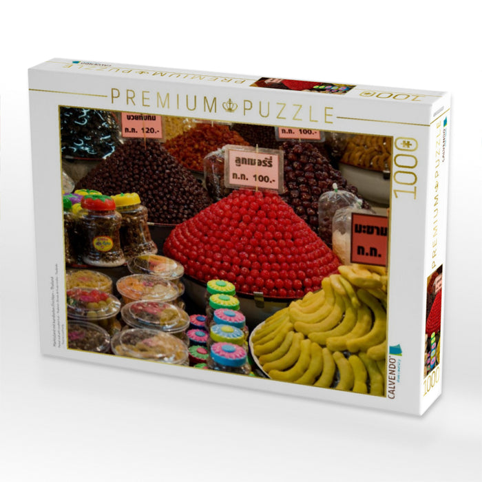 Marktstand mit kandierten Früchten - Thailand - CALVENDO Foto-Puzzle'