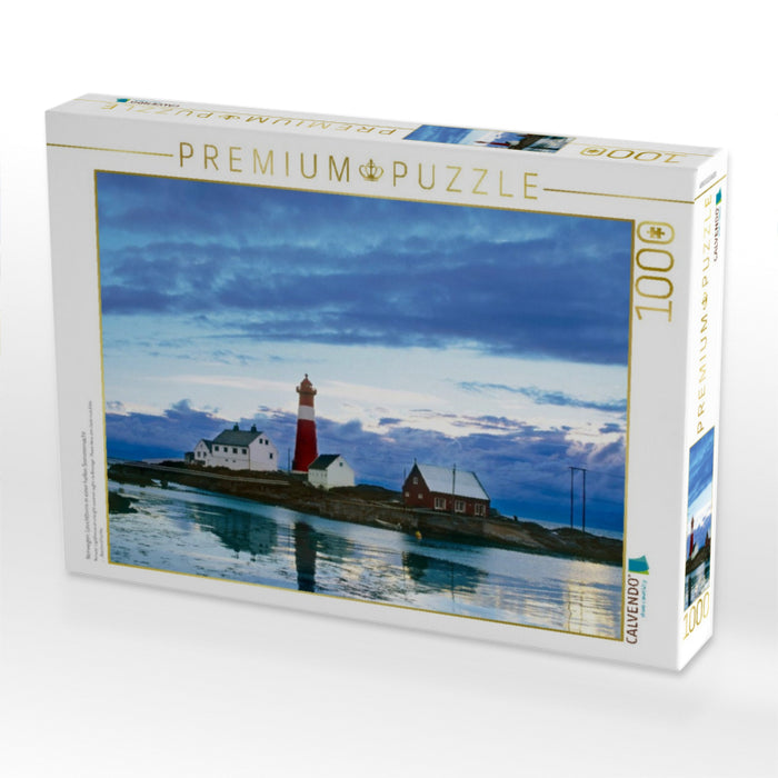 Norwegen: Leuchtturm in einer hellen Sommernacht 1000 Teile Puzzle quer - CALVENDO Foto-Puzzle'