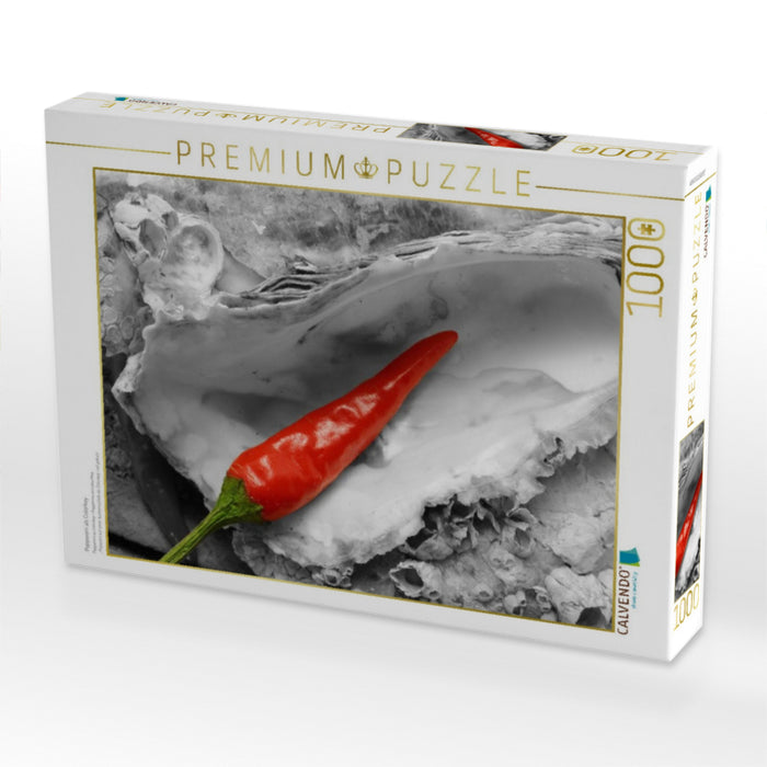 Pepperoni als Colorkey - CALVENDO Foto-Puzzle'
