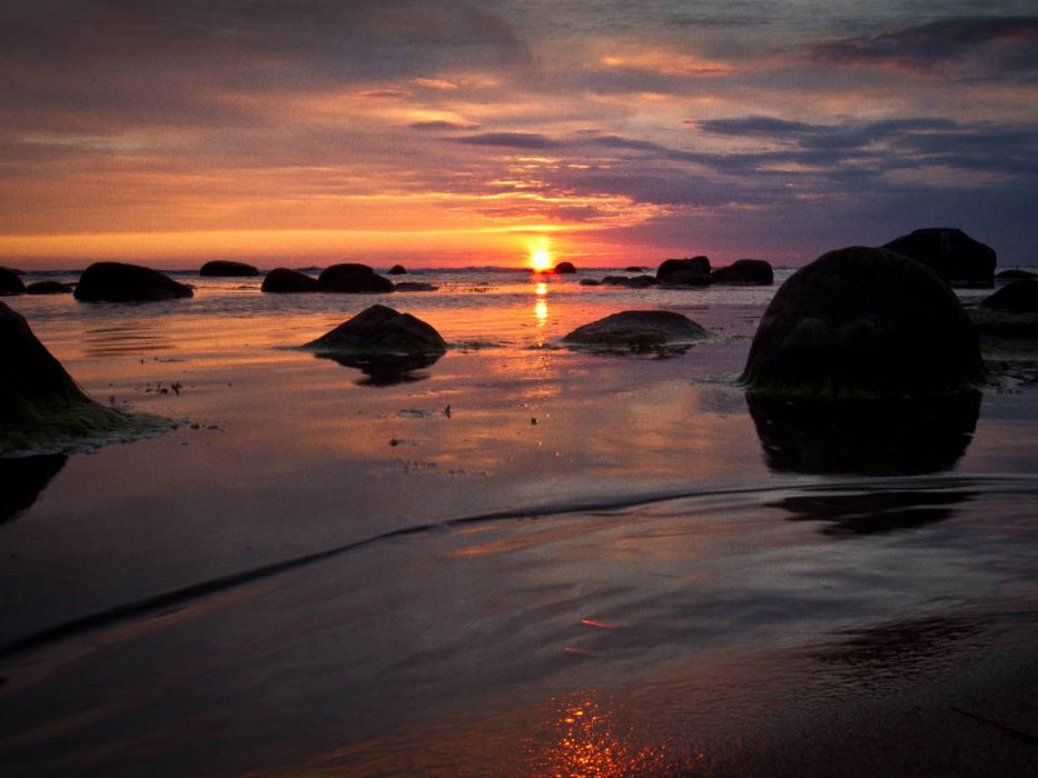 Sonnenuntergang vor Hasle - CALVENDO Foto-Puzzle'