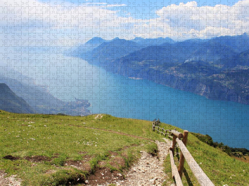 Blick vom Monte Baldo auf den Gardasee - CALVENDO Foto-Puzzle'