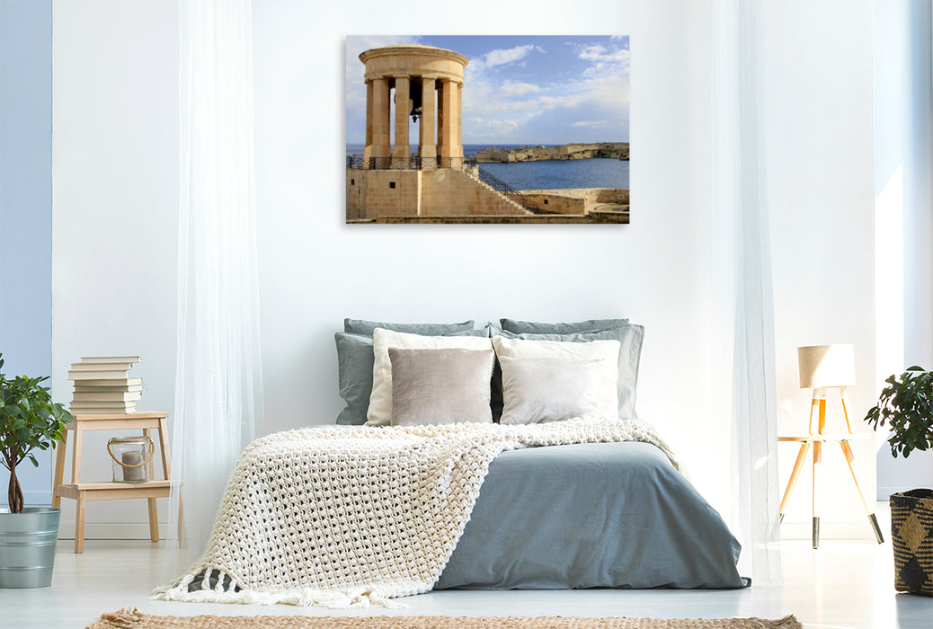 Premium Textil-Leinwand Premium Textil-Leinwand 120 cm x 80 cm quer Siege Bell War Memorial, Valletta