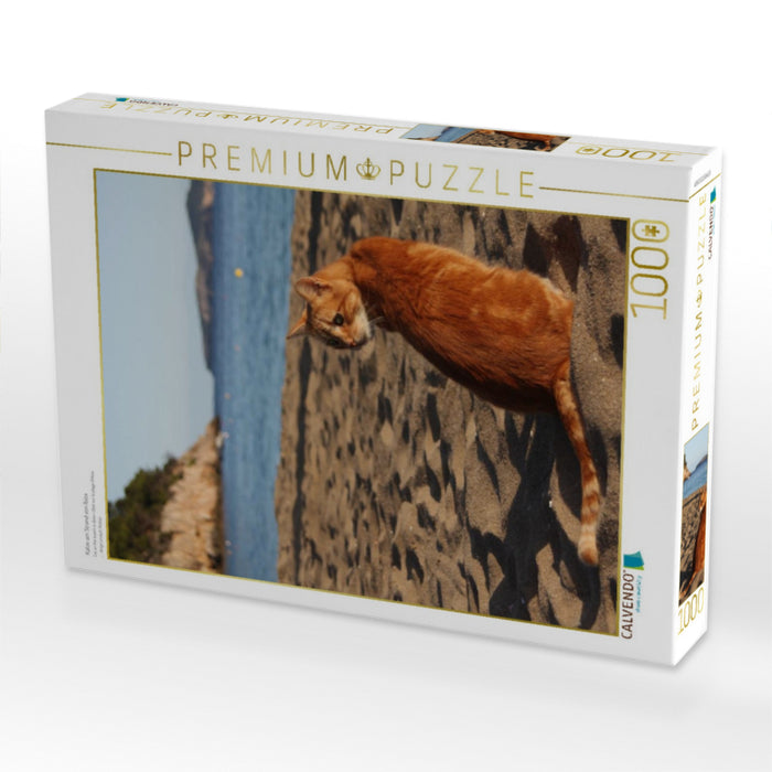 Katze am Strand von Ibiza - CALVENDO Foto-Puzzle'