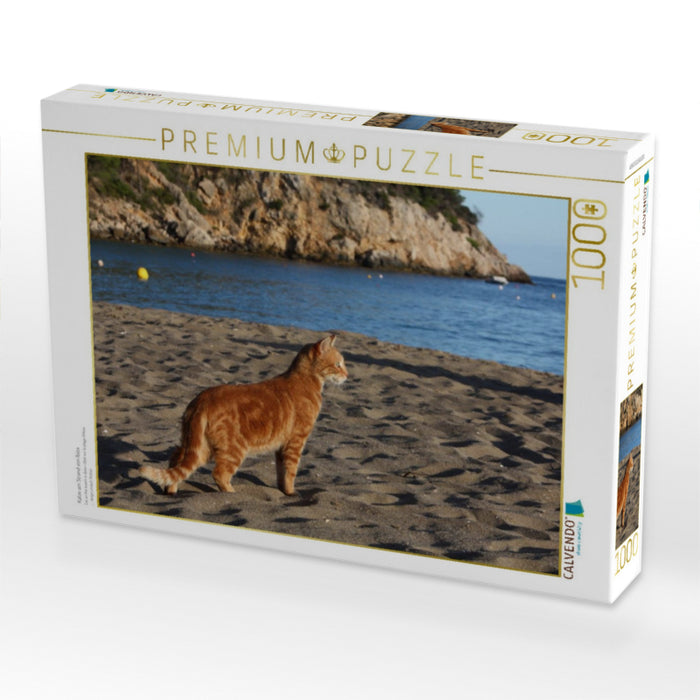 Katze am Strand von Ibiza - CALVENDO Foto-Puzzle'