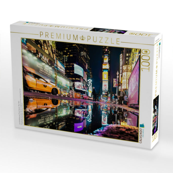 Leuchtreklame am Times Square New York - CALVENDO Foto-Puzzle'