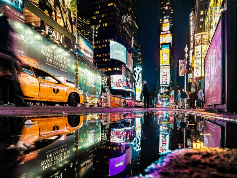 Leuchtreklame am Times Square New York - CALVENDO Foto-Puzzle'