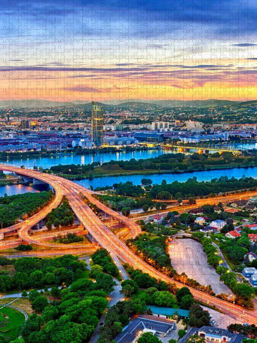 Die Stadt Wien an der schönen blauen Donau - CALVENDO Foto-Puzzle'