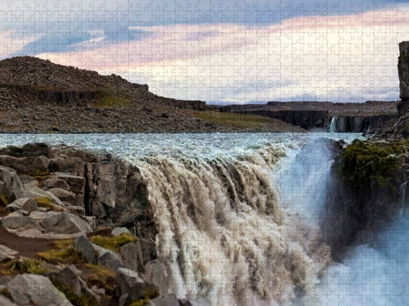 Dettifoss Island - Stärkster Wasserfall Europas - CALVENDO Foto-Puzzle'
