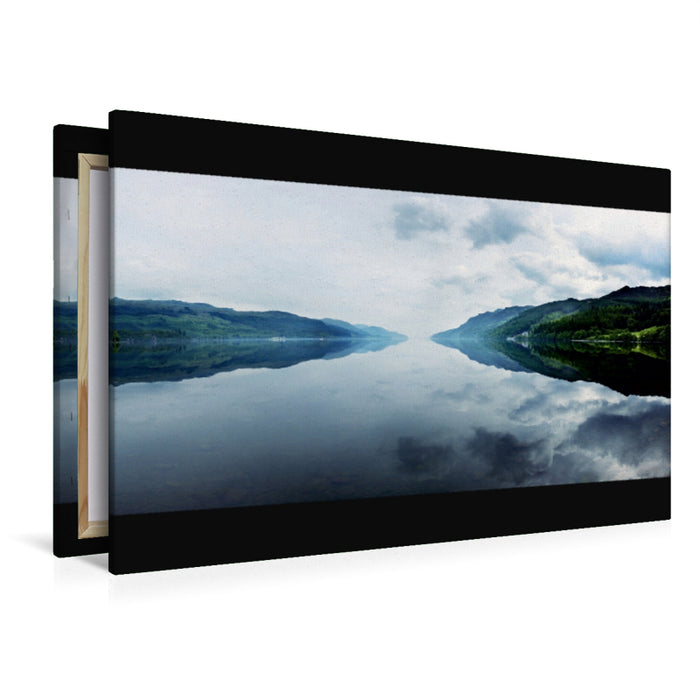 Premium Textil-Leinwand Panorama, Loch Ness, Schottland