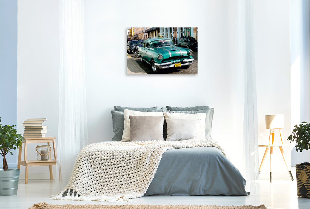 Premium Textil-Leinwand Premium Textil-Leinwand 120 cm x 80 cm quer Ein Motiv aus dem Kalender Cuba Cars