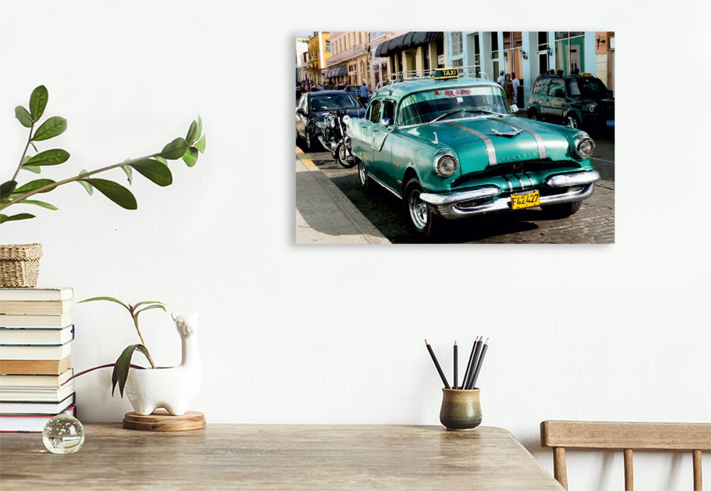 Premium Textil-Leinwand Premium Textil-Leinwand 120 cm x 80 cm quer Ein Motiv aus dem Kalender Cuba Cars